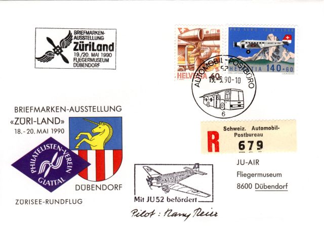 Ausstellungsbeleg Z&uuml;ri-Land 1990